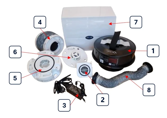 SAFE 360 CBRN filtravimo ir vėdinimo sistemos komponentai